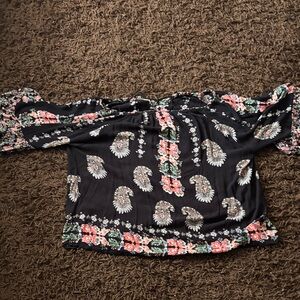 Bila Black Floral Blouse